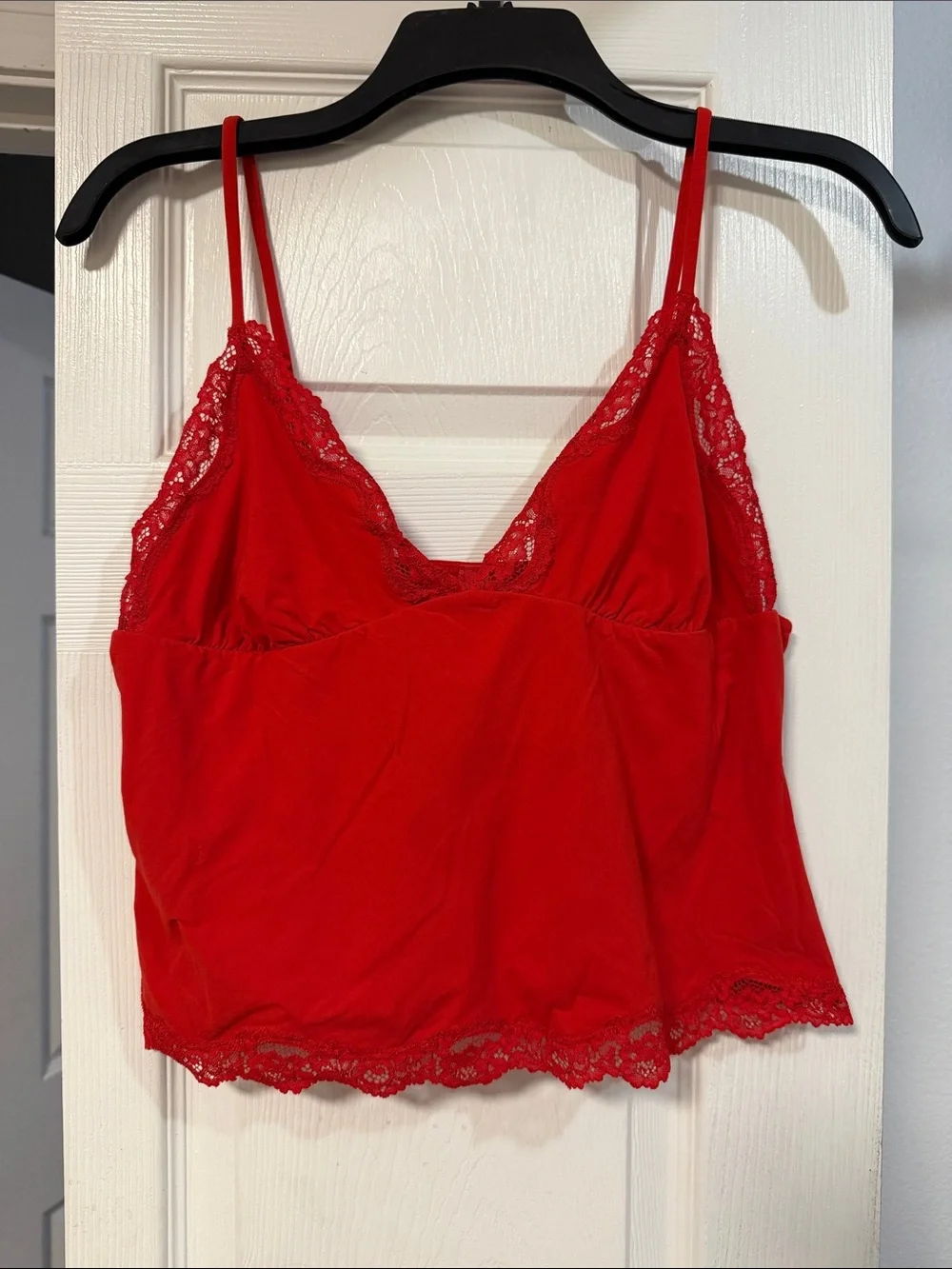 SKIMS Red Lace-Trim Camisole